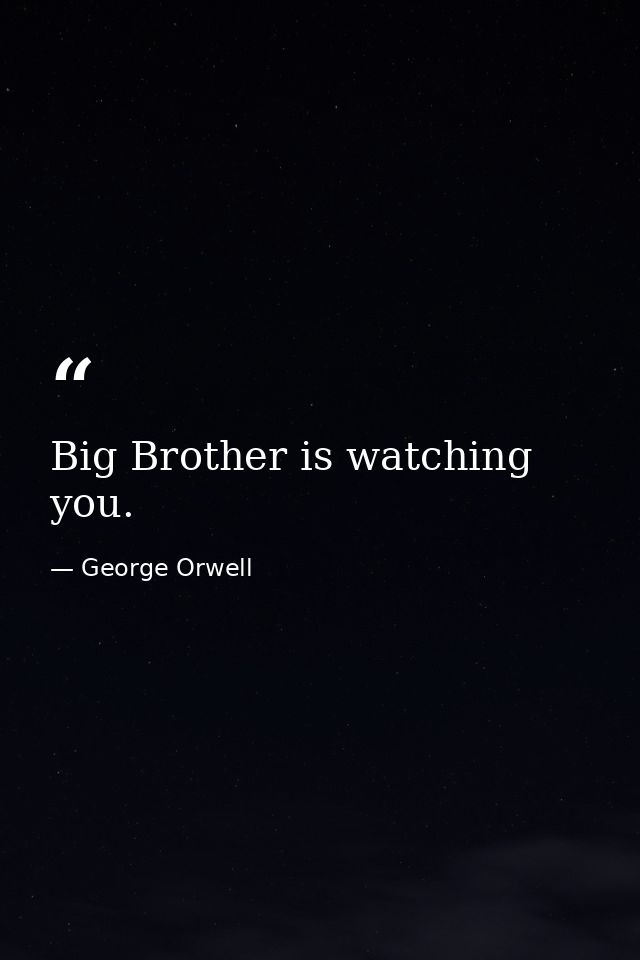 Big Brother is watching you. — George Orwell
