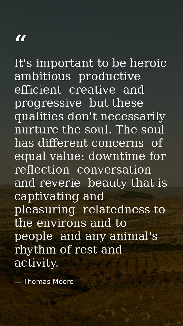 It's important to be heroic  ambitious  productive  efficient  creative  and progressive  but these qualities don't nece — Thomas Moore