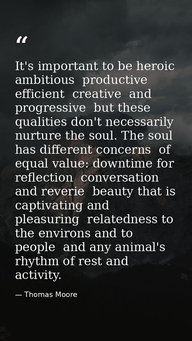 It's important to be heroic  ambitious  productive  efficient  creative  and progressive  but these qualities don't nece — Thomas Moore