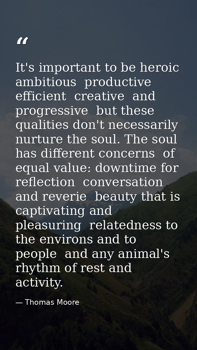 It's important to be heroic  ambitious  productive  efficient  creative  and progressive  but these qualities don't nece — Thomas Moore