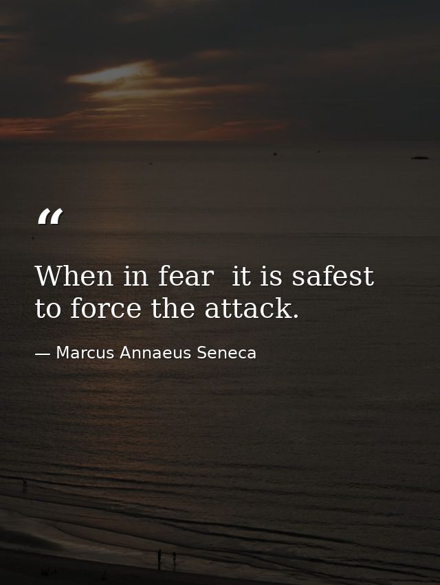 When in fear  it is safest to force the attack. — Marcus Annaeus Seneca