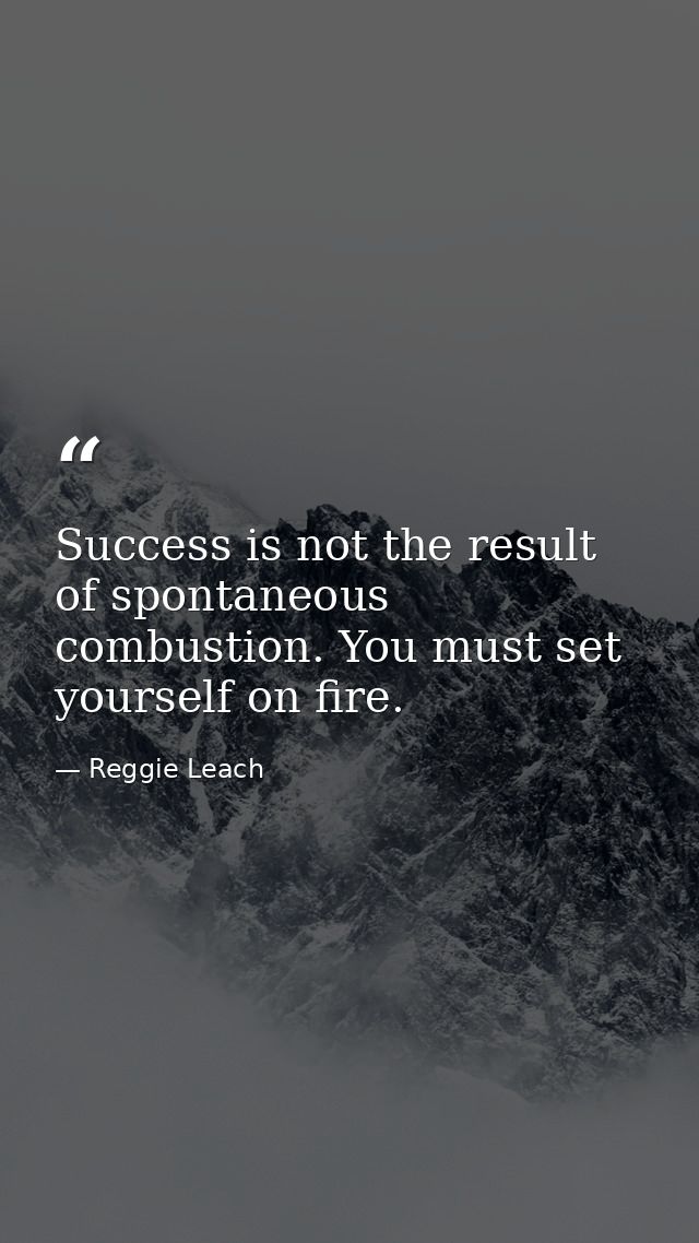 Success is not the result of spontaneous combustion. You must set yourself on fire. — Reggie Leach
