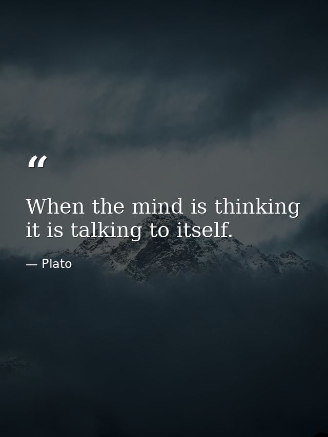 When the mind is thinking  it is talking to itself. — Plato