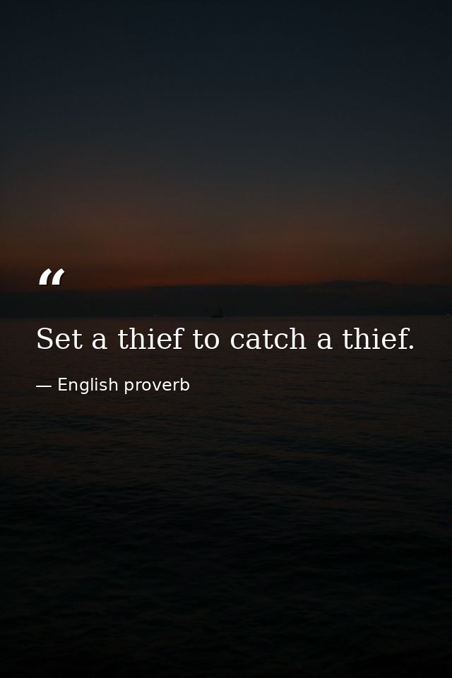 Set a thief to catch a thief. — English proverb