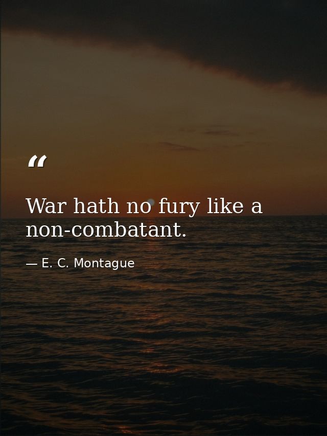 War hath no fury like a non-combatant. — E. C. Montague