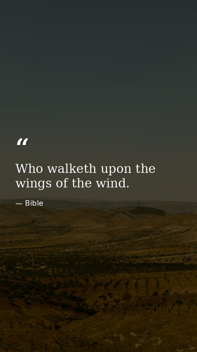 Who walketh upon the wings of the wind. — Bible