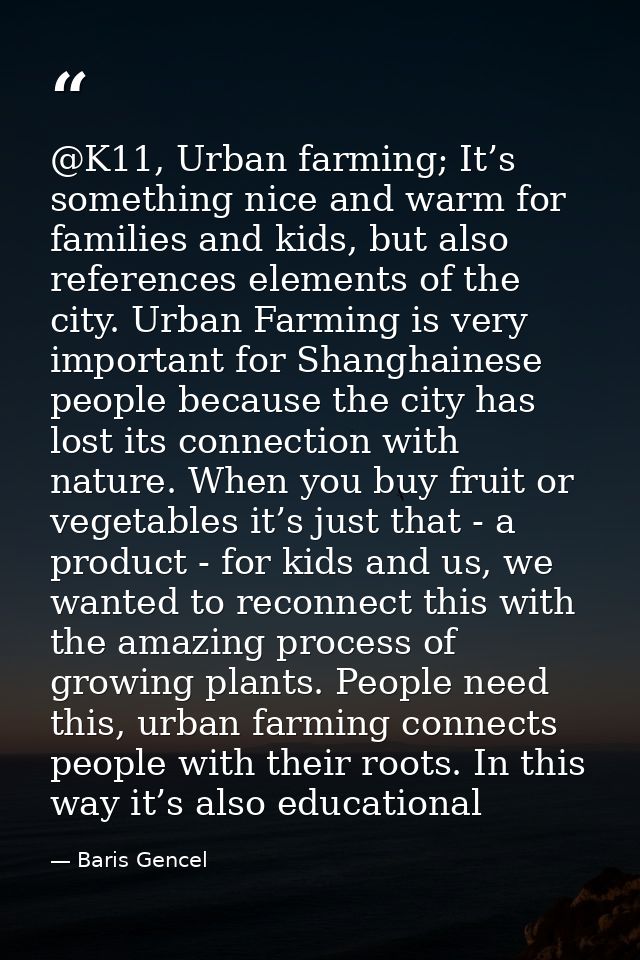 @K11, Urban farming; It’s something nice and warm for families and kids, but also references elements of the city. Urban — Baris Gencel