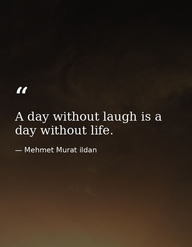 A day without laugh is a day without life. — Mehmet Murat ildan