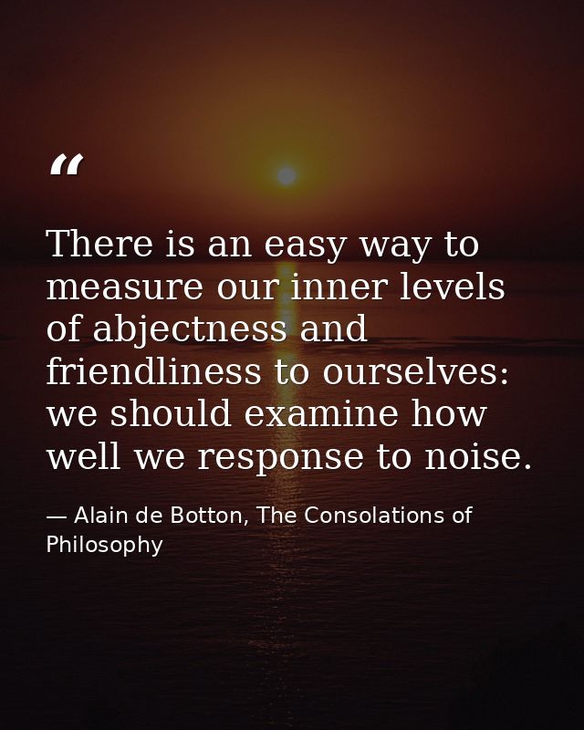 There is an easy way to measure our inner levels of abjectness and friendliness to ourselves: we should examine how well — Alain de Botton, The Consolations of Philosophy