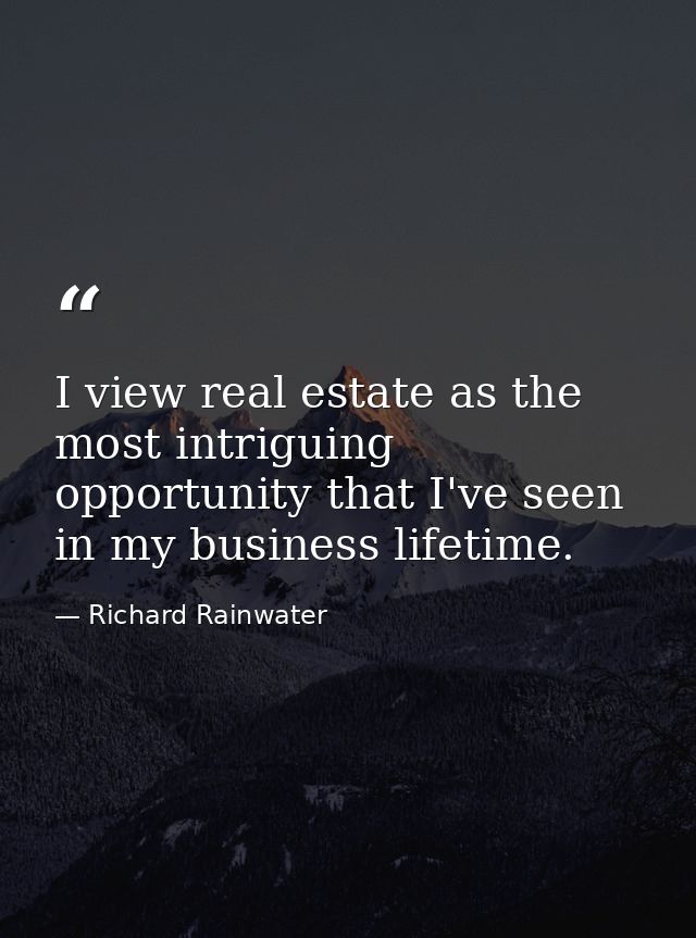I view real estate as the most intriguing opportunity that I've seen in my business lifetime. — Richard Rainwater
