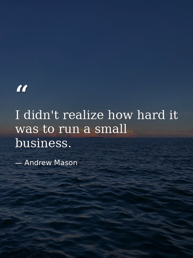 I didn't realize how hard it was to run a small business. — Andrew Mason