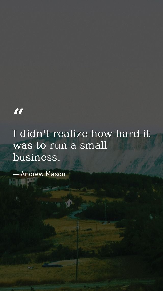 I didn't realize how hard it was to run a small business. — Andrew Mason
