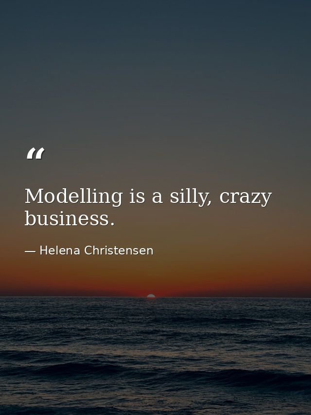 Modelling is a silly, crazy business. — Helena Christensen