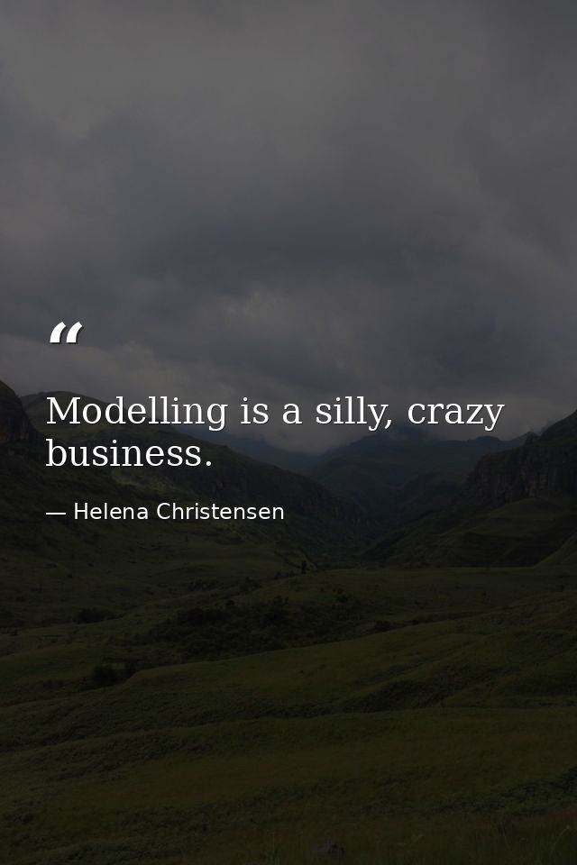 Modelling is a silly, crazy business. — Helena Christensen