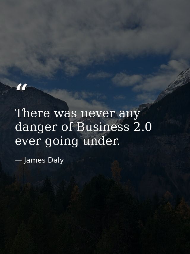 There was never any danger of Business 2.0 ever going under. — James Daly