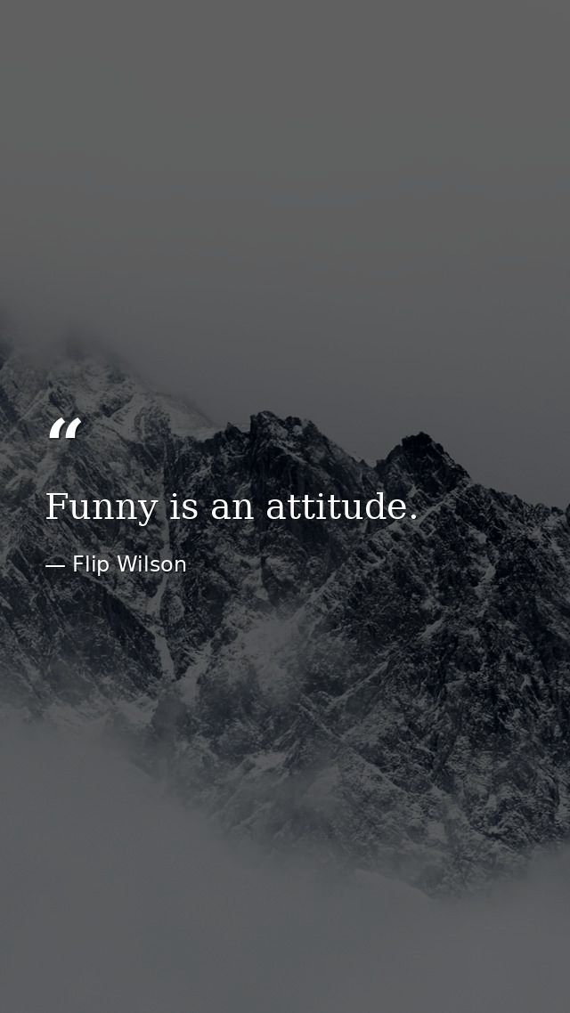 Funny is an attitude. — Flip Wilson