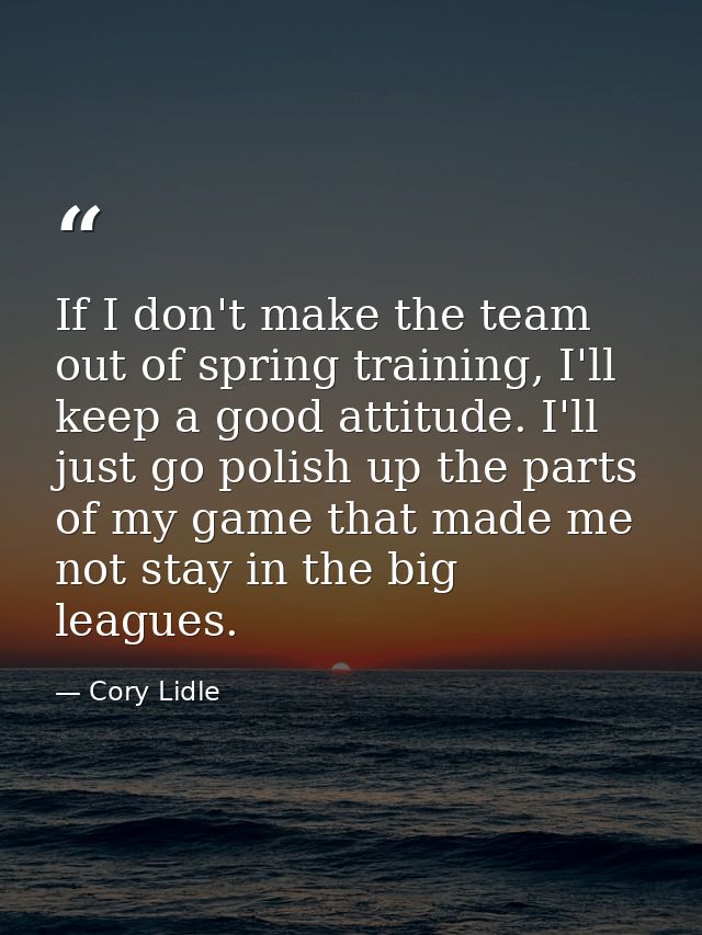 If I don't make the team out of spring training, I'll keep a good attitude. I'll just go polish up the parts of my game  — Cory Lidle