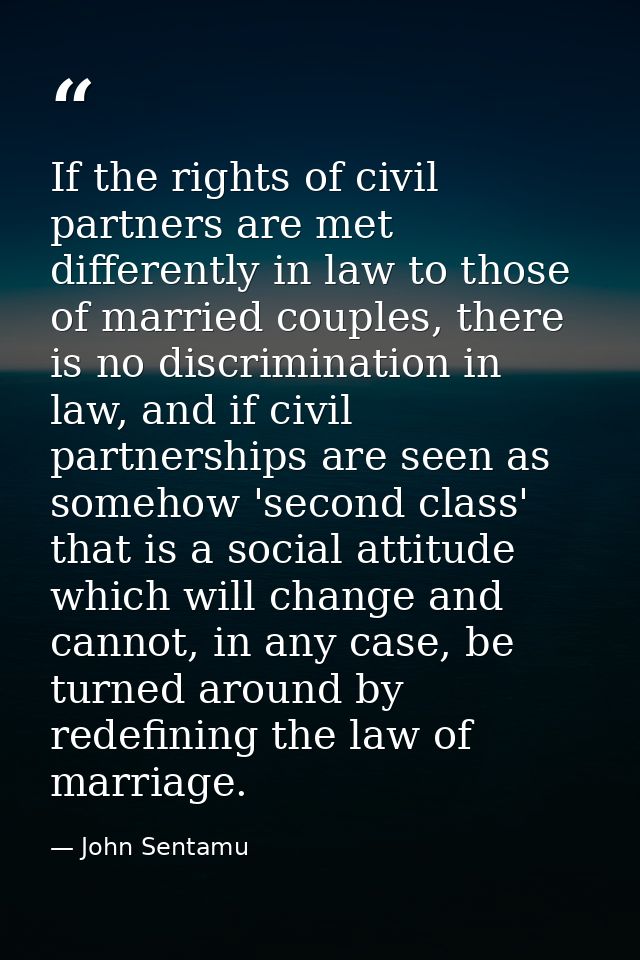 If the rights of civil partners are met differently in law to those of married couples, there is no discrimination in la — John Sentamu