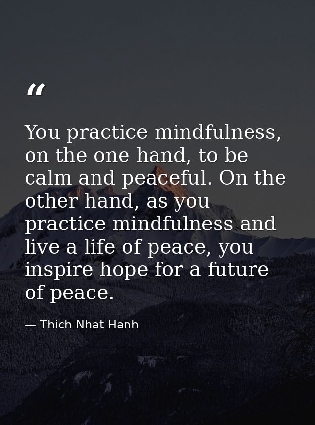 You practice mindfulness, on the one hand, to be calm and peaceful. On the other hand, as you practice mindfulness and l — Thich Nhat Hanh