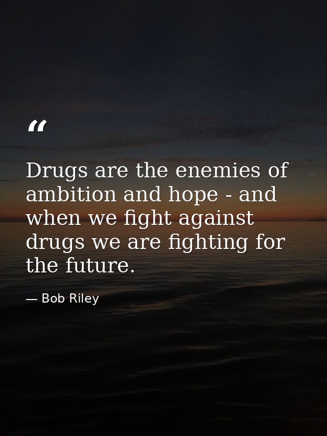 Drugs are the enemies of ambition and hope - and when we fight against drugs we are fighting for the future. — Bob Riley