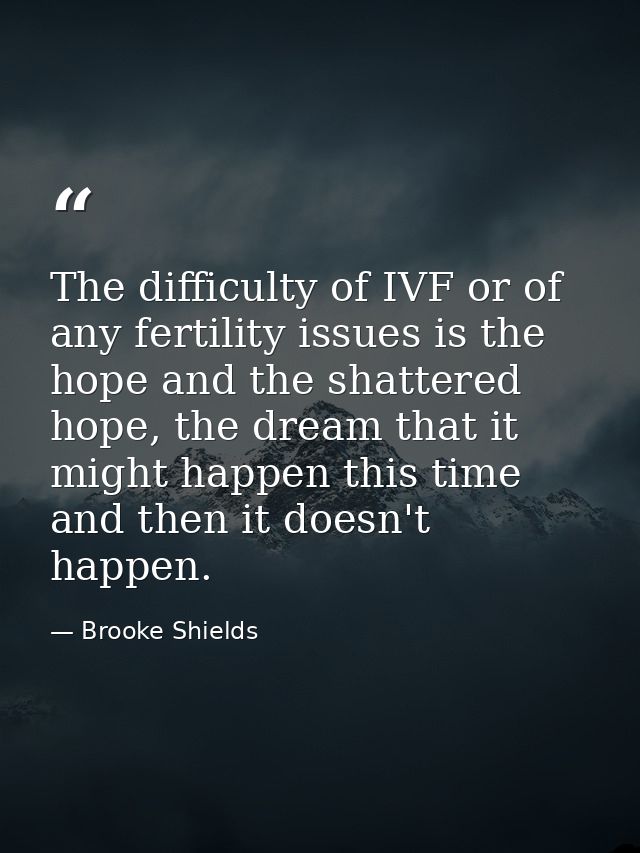The difficulty of IVF or of any fertility issues is the hope and the shattered hope, the dream that it might happen this — Brooke Shields