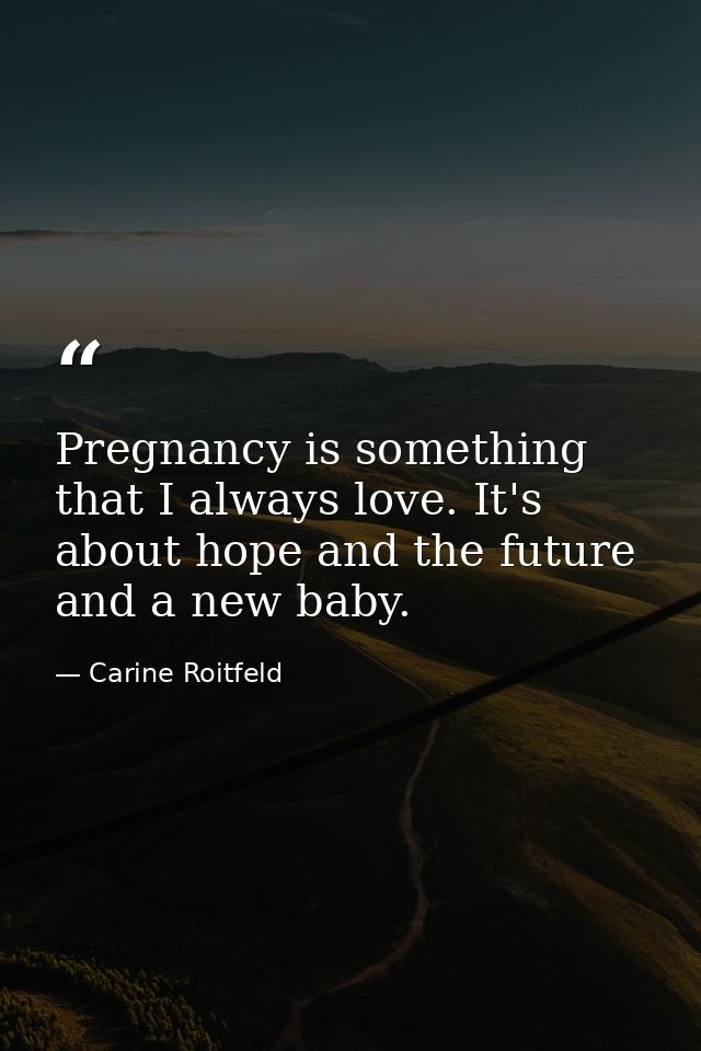 Pregnancy is something that I always love. It's about hope and the future and a new baby. — Carine Roitfeld