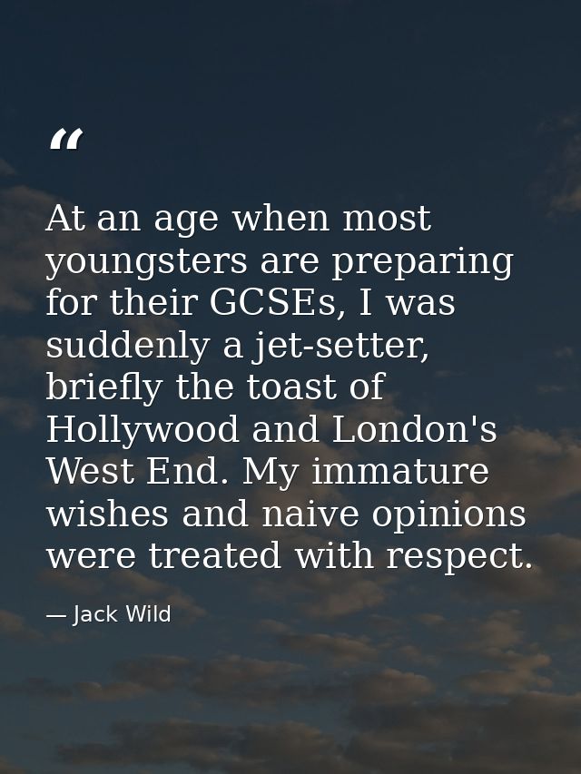 At an age when most youngsters are preparing for their GCSEs, I was suddenly a jet-setter, briefly the toast of Hollywoo — Jack Wild