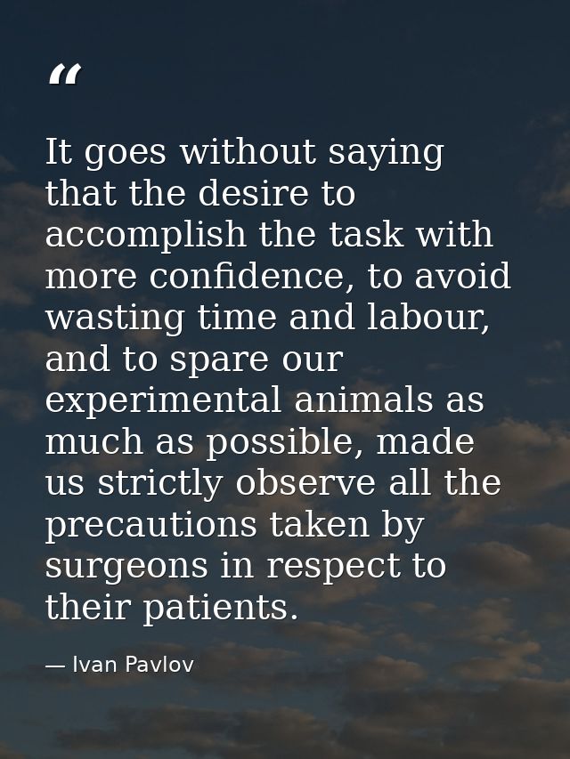 It goes without saying that the desire to accomplish the task with more confidence, to avoid wasting time and labour, an — Ivan Pavlov