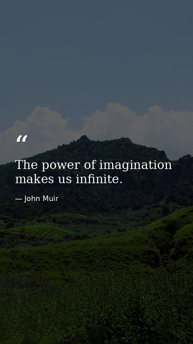 The power of imagination makes us infinite. — John Muir