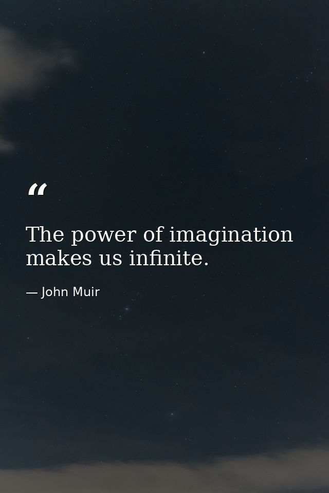 The power of imagination makes us infinite. — John Muir