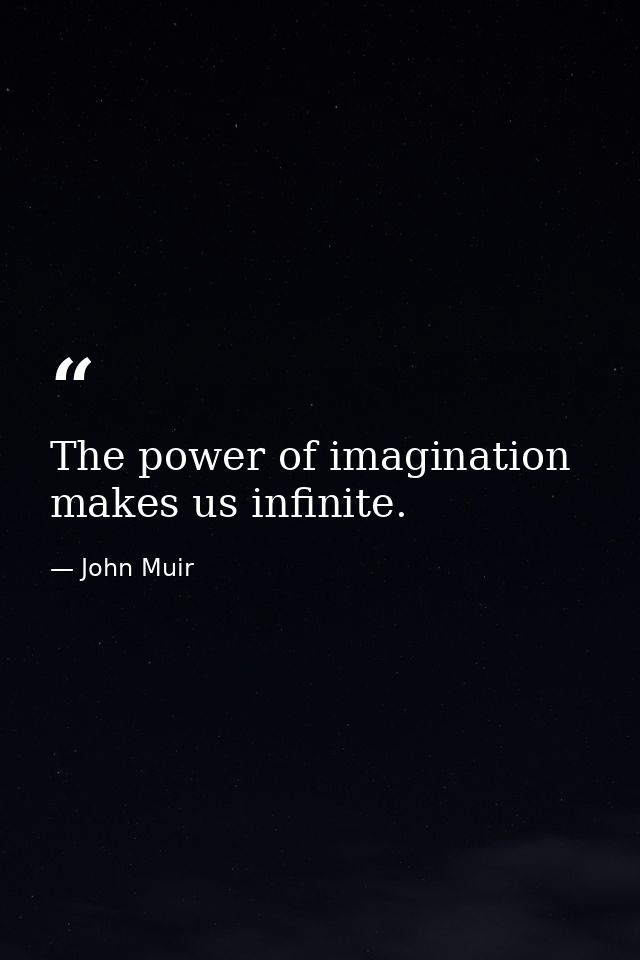 The power of imagination makes us infinite. — John Muir