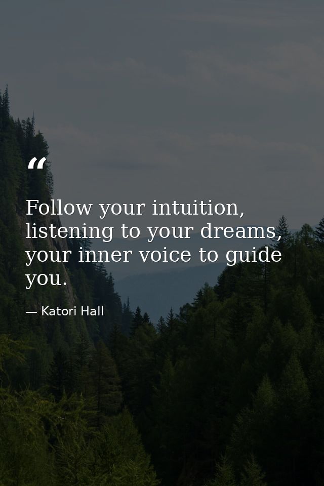 Follow your intuition, listening to your dreams, your inner voice to guide you. — Katori Hall