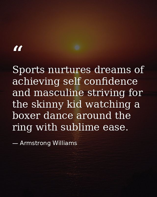 Sports nurtures dreams of achieving self confidence and masculine striving for the skinny kid watching a boxer dance aro — Armstrong Williams