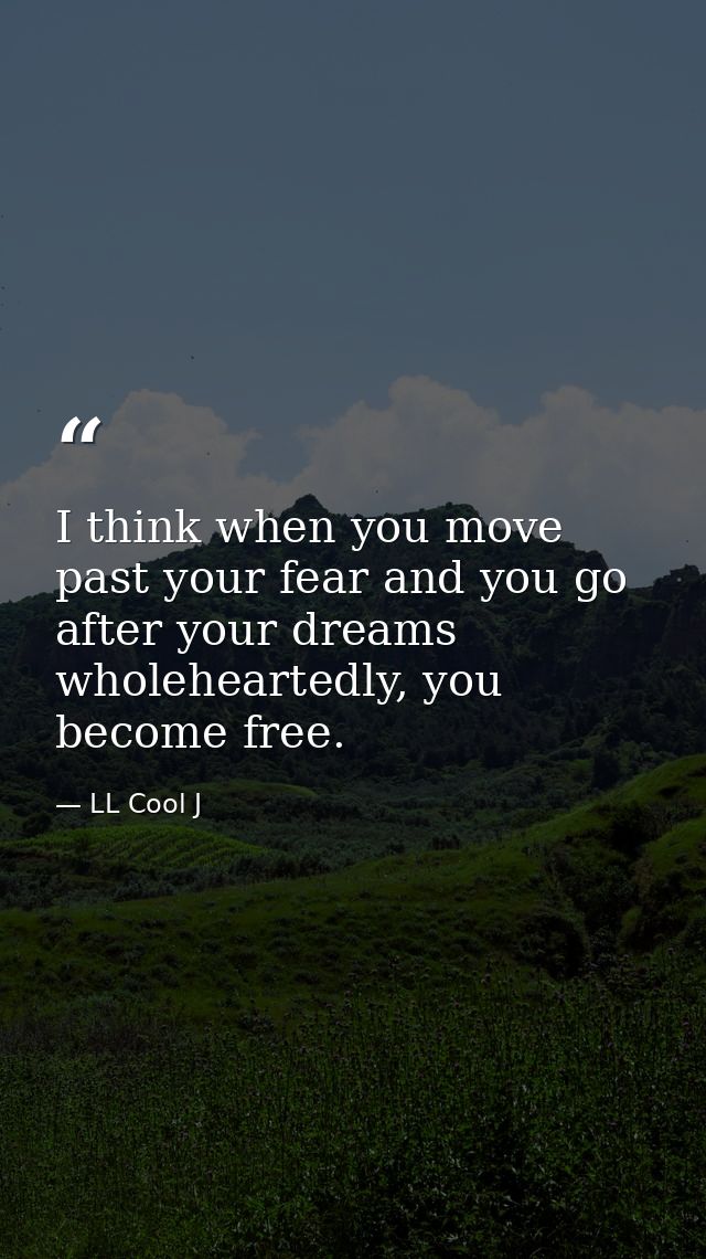 I think when you move past your fear and you go after your dreams wholeheartedly, you become free. — LL Cool J
