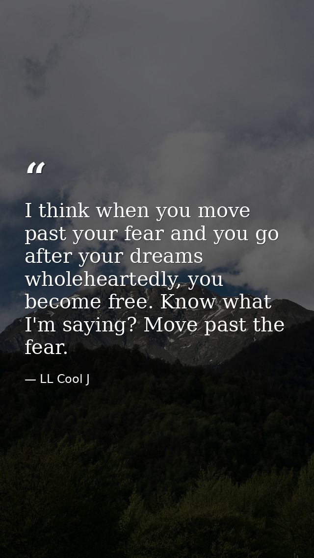 I think when you move past your fear and you go after your dreams wholeheartedly, you become free. Know what I'm saying? — LL Cool J