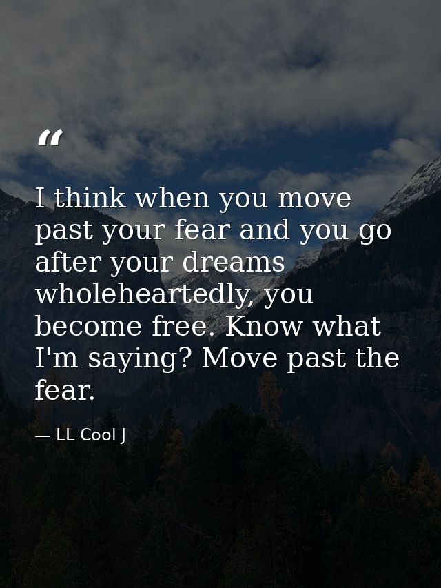I think when you move past your fear and you go after your dreams wholeheartedly, you become free. Know what I'm saying? — LL Cool J
