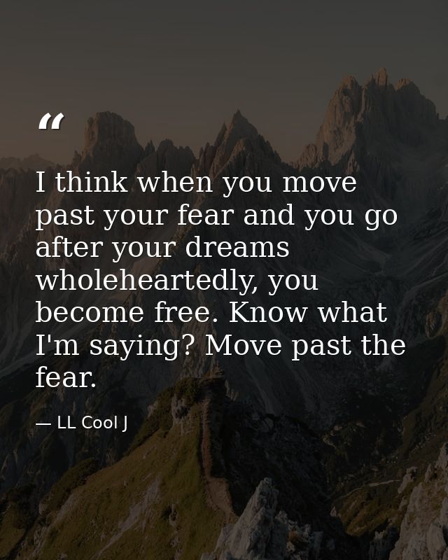 I think when you move past your fear and you go after your dreams wholeheartedly, you become free. Know what I'm saying? — LL Cool J