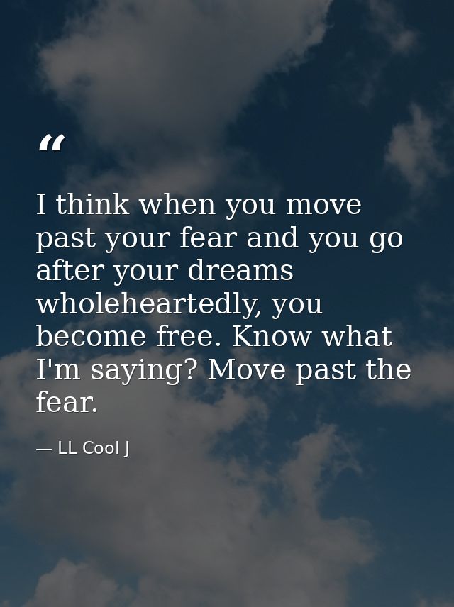 I think when you move past your fear and you go after your dreams wholeheartedly, you become free. Know what I'm saying? — LL Cool J