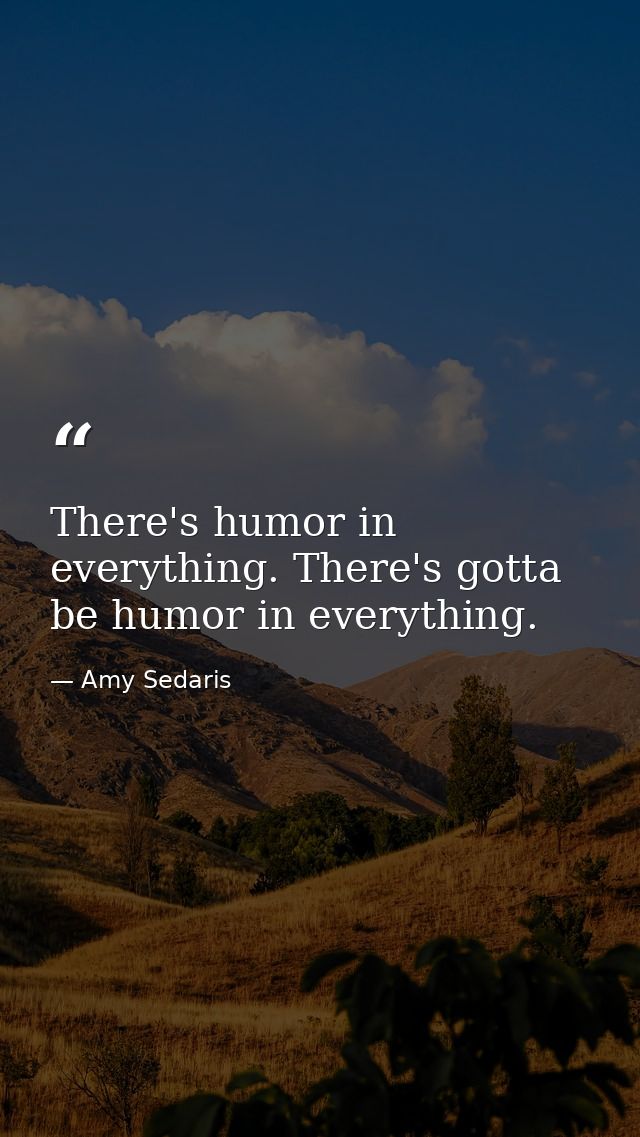 There's humor in everything. There's gotta be humor in everything. — Amy Sedaris