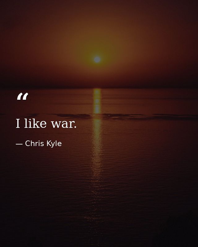 I like war. — Chris Kyle