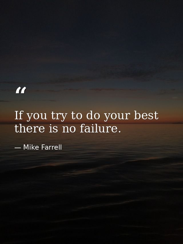 If you try to do your best there is no failure. — Mike Farrell