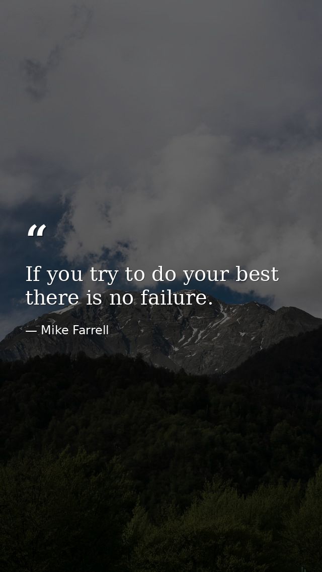If you try to do your best there is no failure. — Mike Farrell
