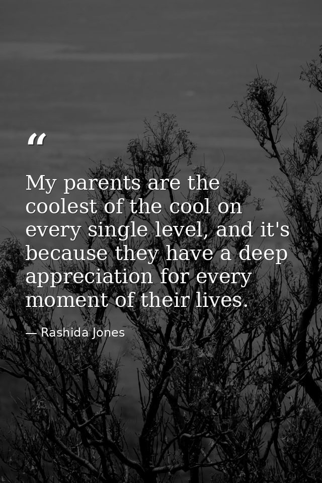 My parents are the coolest of the cool on every single level, and it's because they have a deep appreciation for every m — Rashida Jones