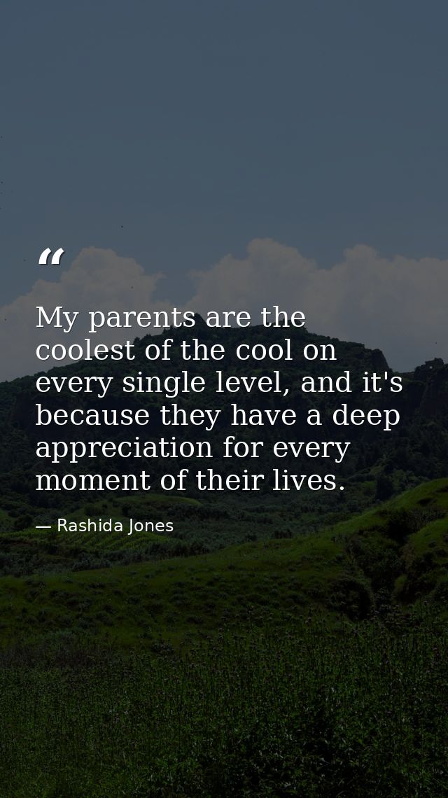 My parents are the coolest of the cool on every single level, and it's because they have a deep appreciation for every m — Rashida Jones