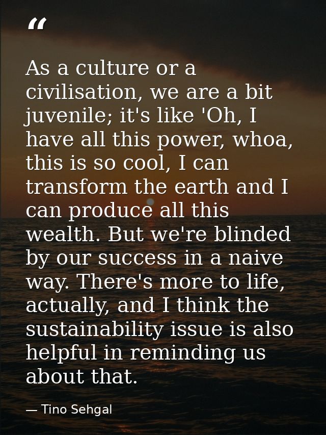 As a culture or a civilisation, we are a bit juvenile; it's like 'Oh, I have all this power, whoa, this is so cool, I ca — Tino Sehgal