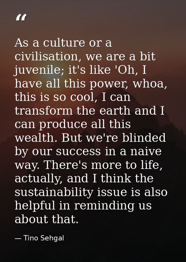 As a culture or a civilisation, we are a bit juvenile; it's like 'Oh, I have all this power, whoa, this is so cool, I ca — Tino Sehgal