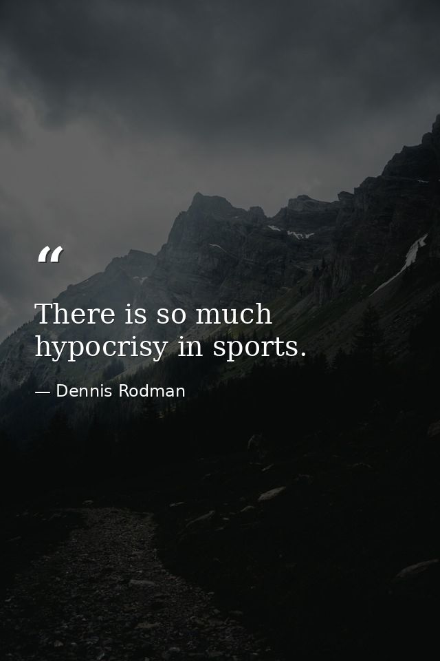 There is so much hypocrisy in sports. — Dennis Rodman