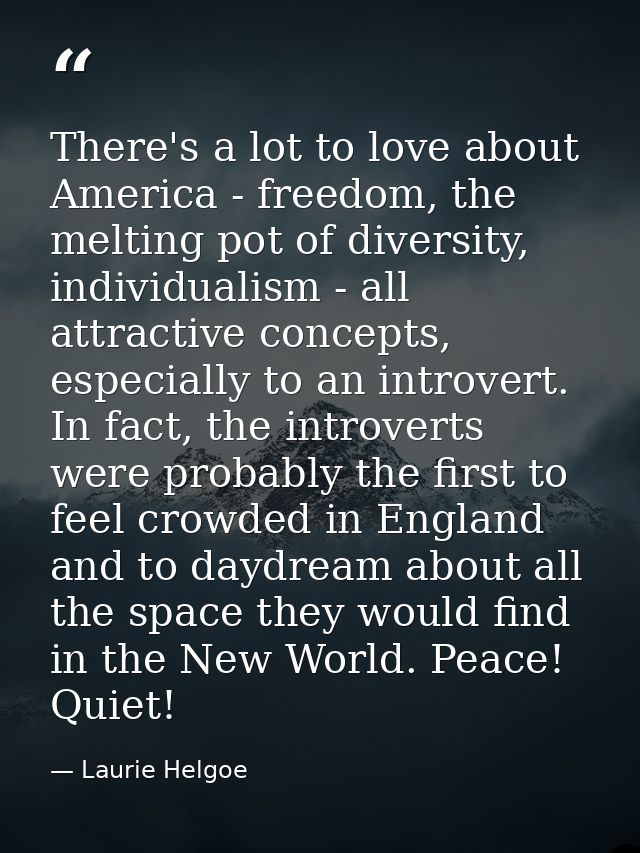 There's a lot to love about America - freedom, the melting pot of diversity, individualism - all attractive concepts, es — Laurie Helgoe