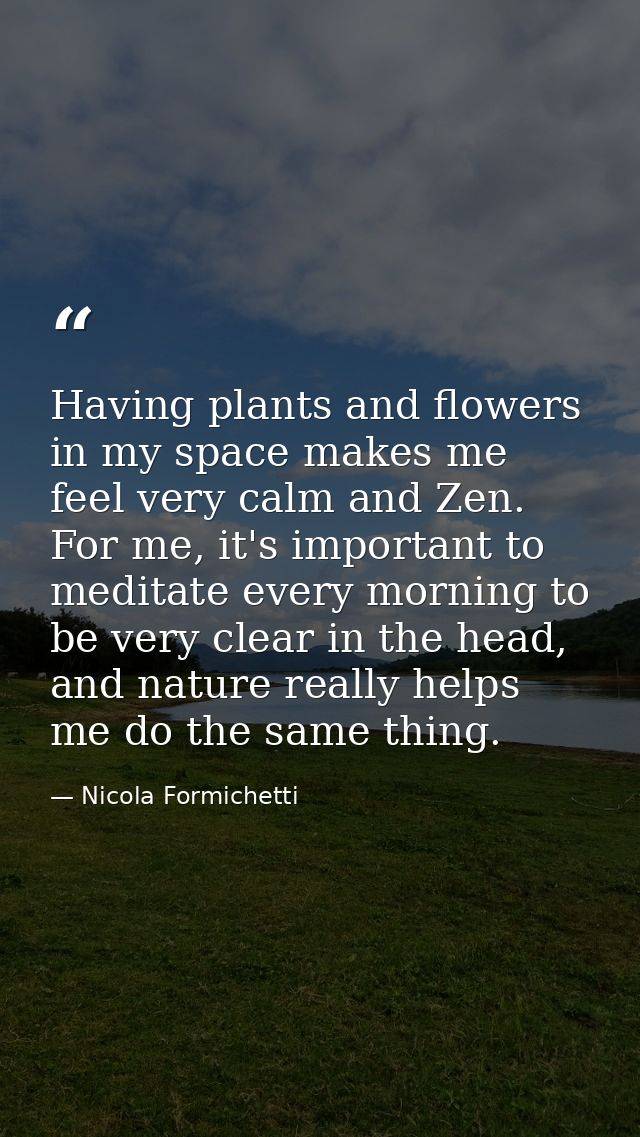 Having plants and flowers in my space makes me feel very calm and Zen. For me, it's important to meditate every morning  — Nicola Formichetti