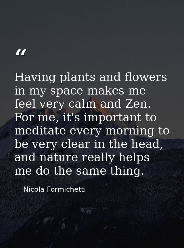 Having plants and flowers in my space makes me feel very calm and Zen. For me, it's important to meditate every morning  — Nicola Formichetti